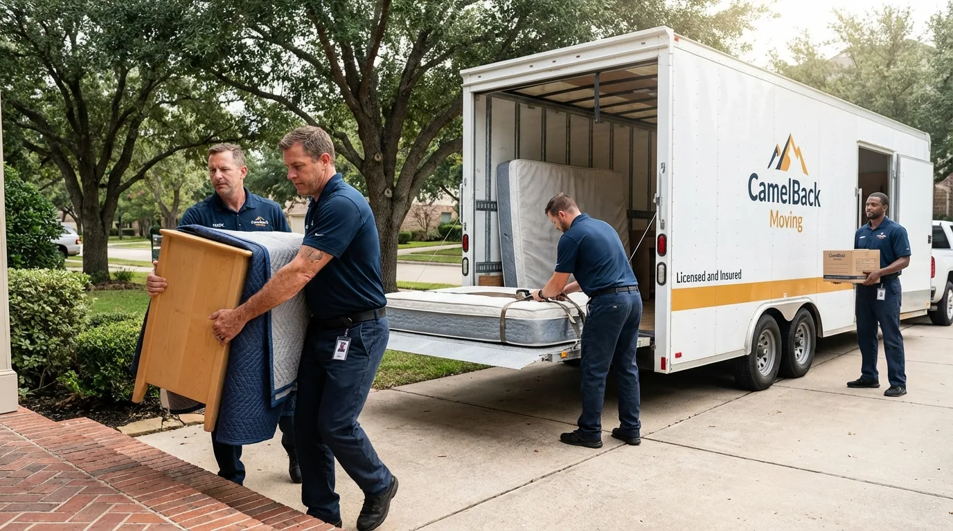 Crew loading residential truck for cross-state move from Eads, CO